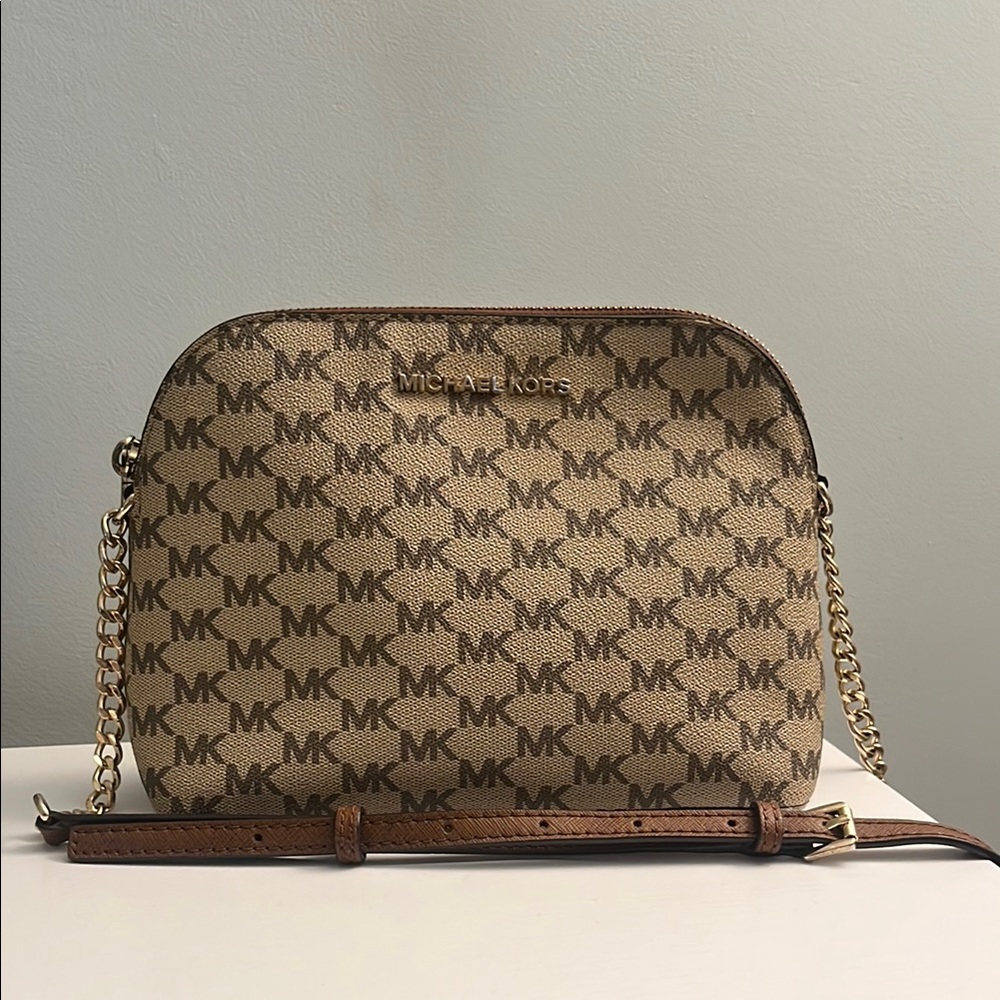 Michael Kors Tan Monogram Crossbody Bag